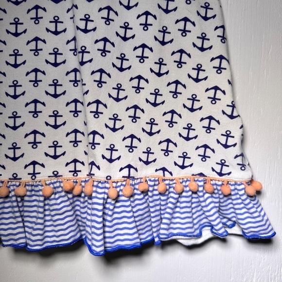 SASSY ME Girls 4 Sailboat Boat Pom Pom Anchor Nautical Beach BOUTIQUE DRESS - Picture 7 of 7